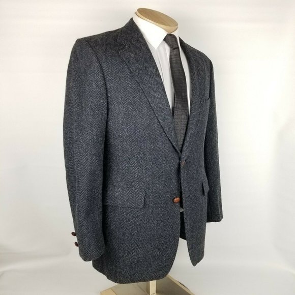 Vintage Brooks Brothers Mens Tweed Blazer 40S Gray - Picture 4 of 11